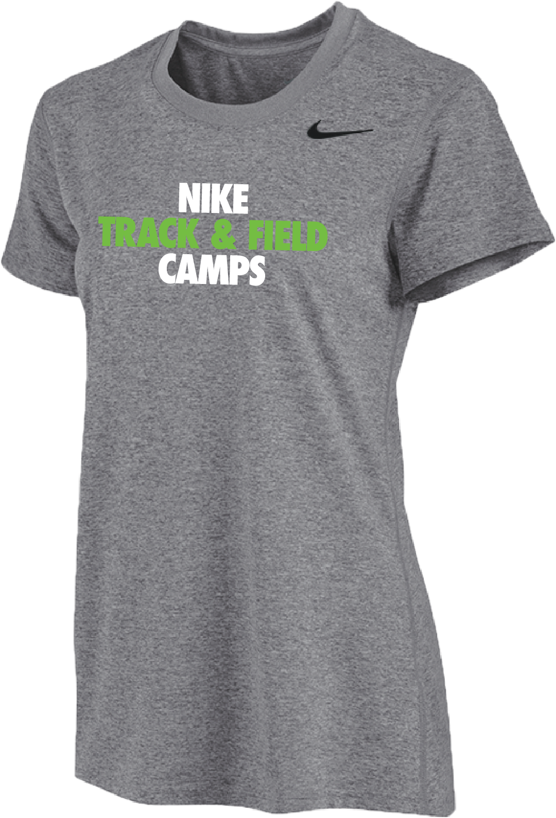 Womens Nike Track Field Camps Short Sleeve Dri Fit Tee Carbon Heat US Sports Camps