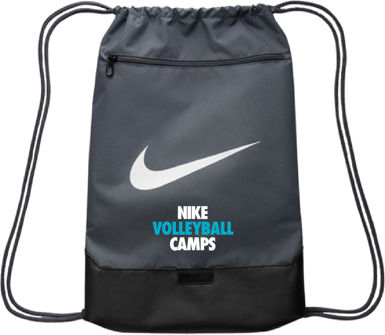 Nike Volleyball Camps Brasilia Gym Sack Flint Gray US Sports Camps